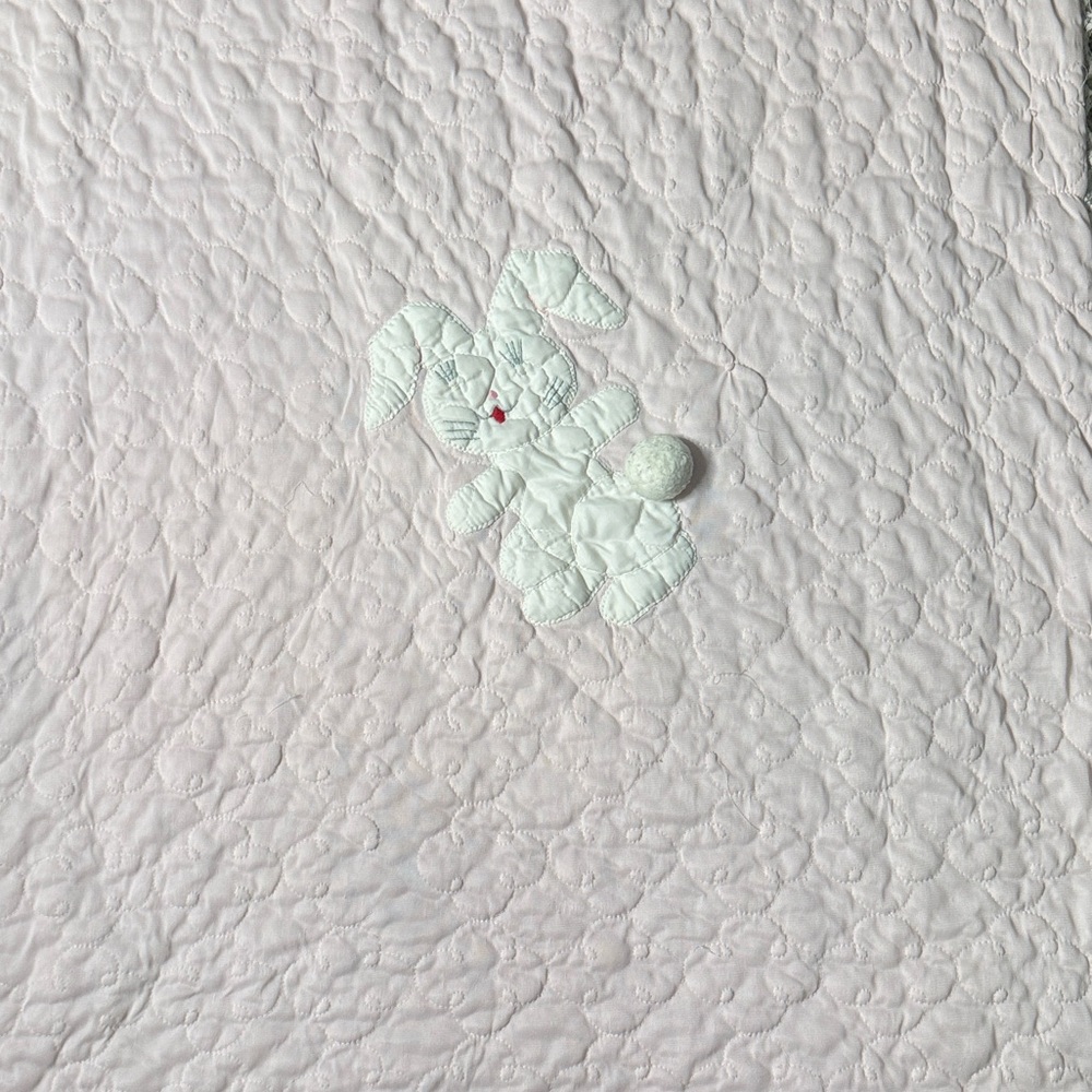 Vintage Pink Bunny Blanket